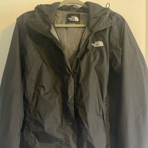 The North Face black rain jacket